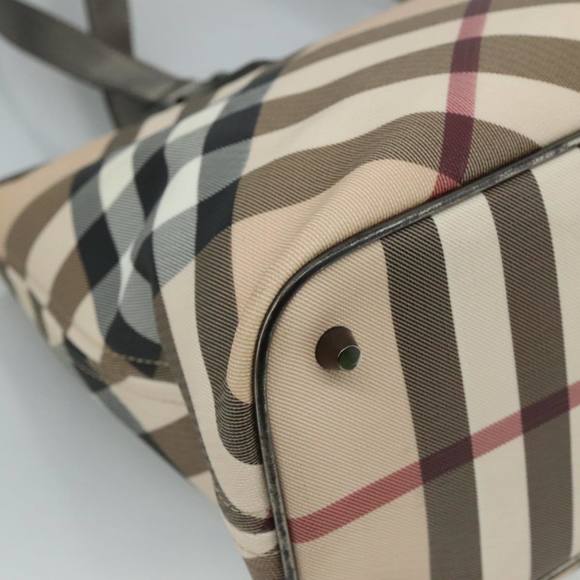 BURBERRY Nova Check Tote Bag PVC Beige Auth ki5332 - Picture 14 of 16